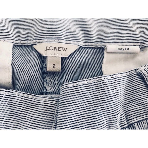 J crew | Womens Pinstripe Pants Size 2 Blue Skinny Ankle City Fit Stretch - Picture 10 of 10